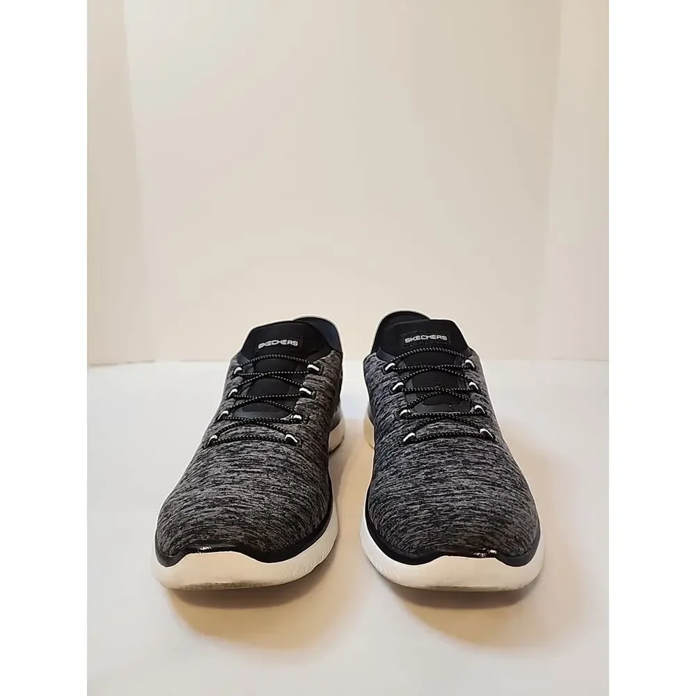 Skechers Slip Ins Shoes Women's 11 Black Gray Slip On Walking Athletic Sneakers